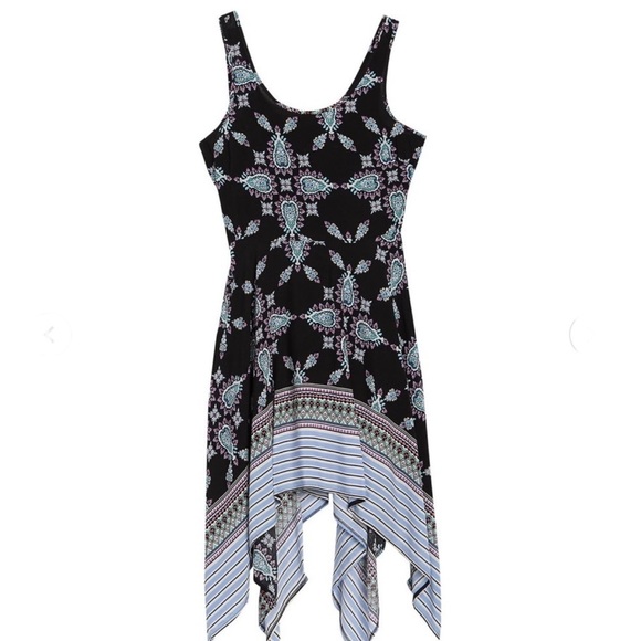 PAPILLION PRINTED SHARKBITE HEM DRESS - NWT - Picture 1 of 12